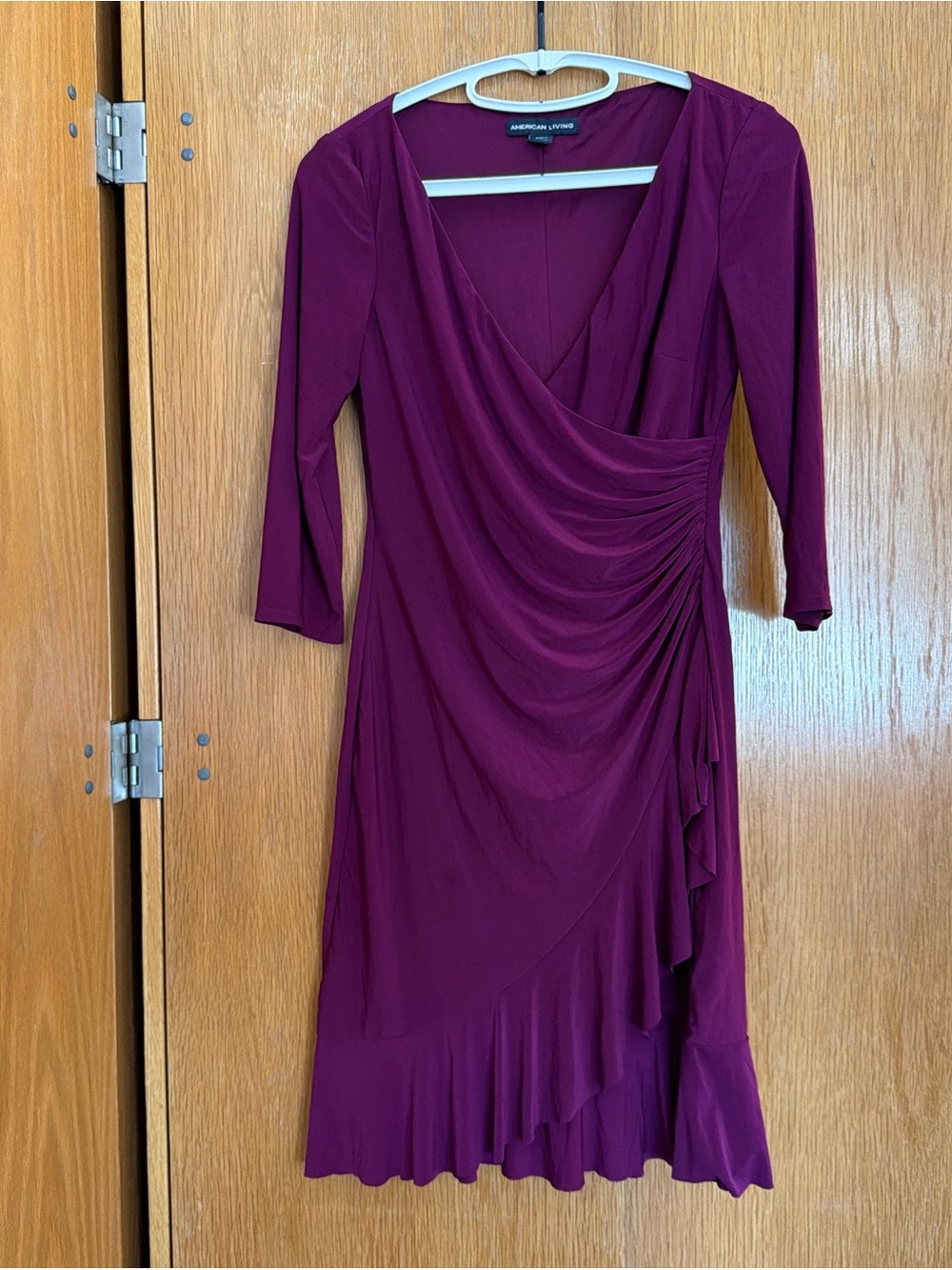 American Living Plum Wrap-Style Dress